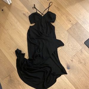 Express high low cutout strappy midi dress